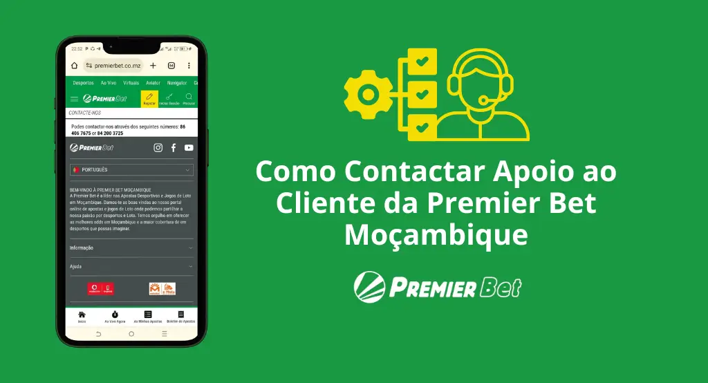 Apoio ao cliente da Premier bet Moçambique